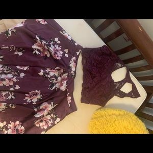 Purple halter two piece